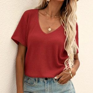 V-Neck Waffle Tee